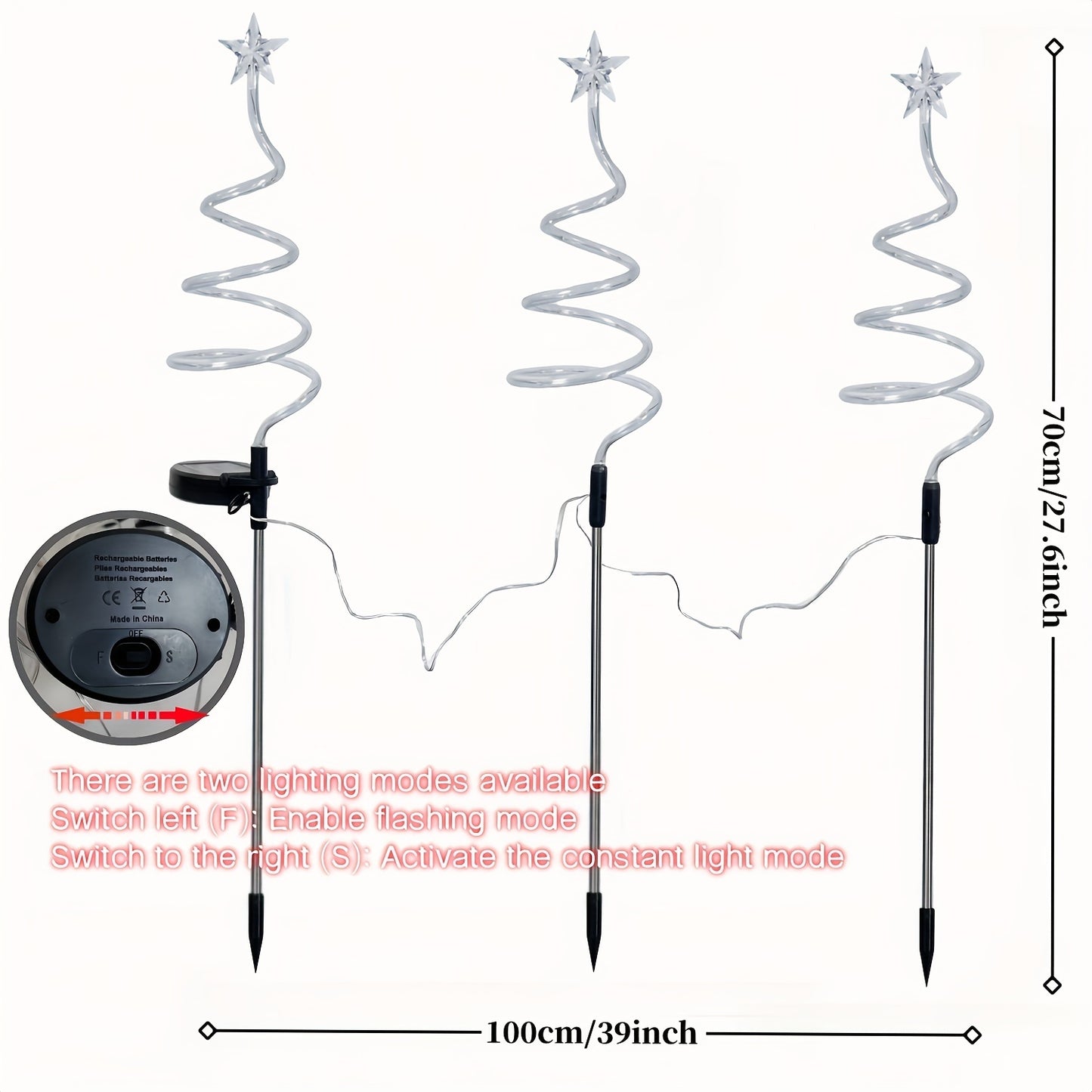 Solar Spiral Christmas Tree Lights Path finders