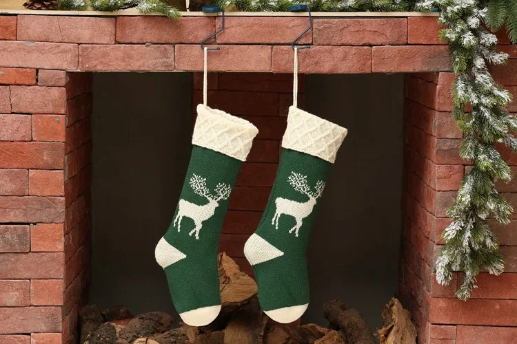 Red and Green Christmas Stockings Set