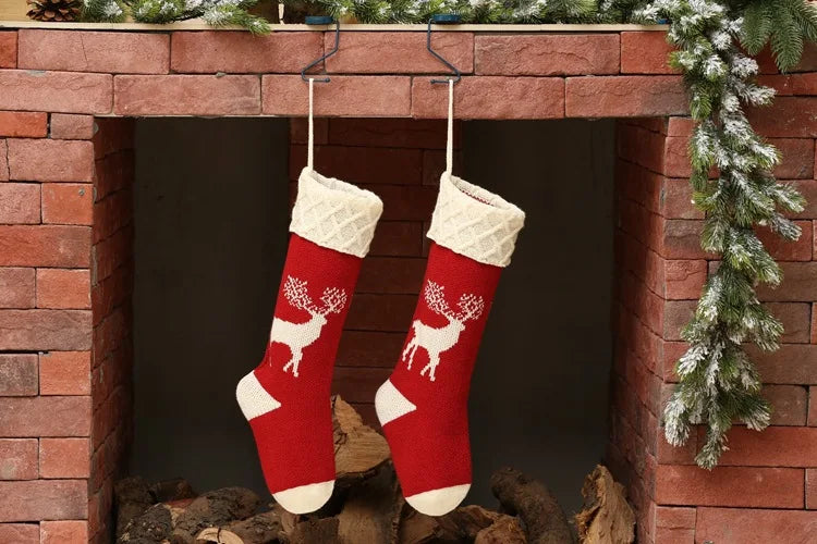 Red and Green Christmas Stockings Set