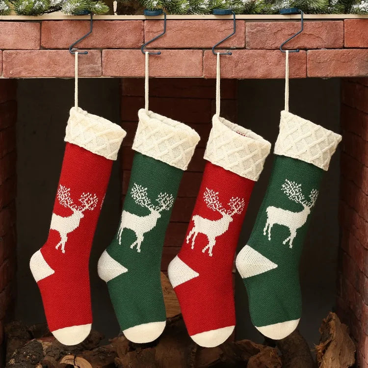 Red and Green Christmas Stockings Set