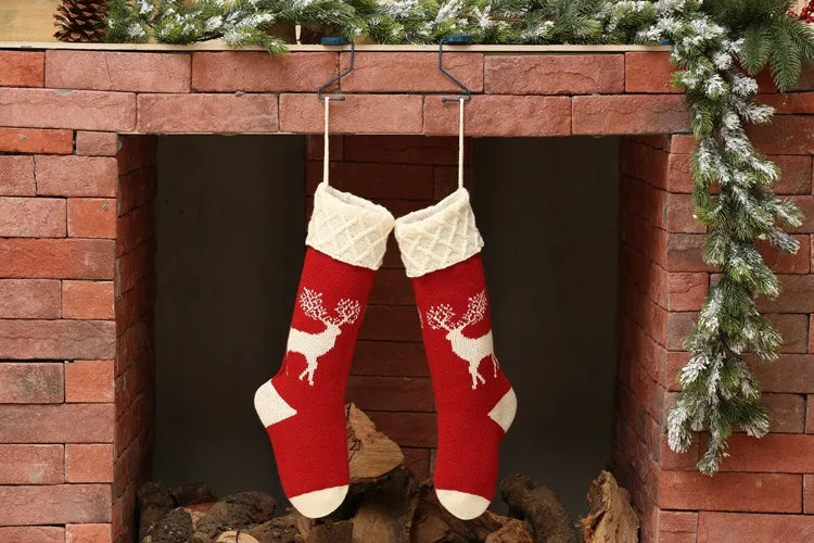 Red and Green Christmas Stockings Set