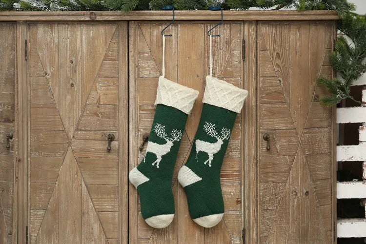 Red and Green Christmas Stockings Set