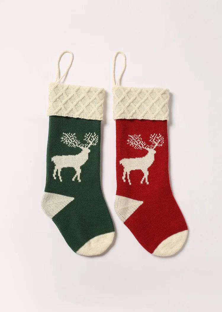 Red and Green Christmas Stockings Set