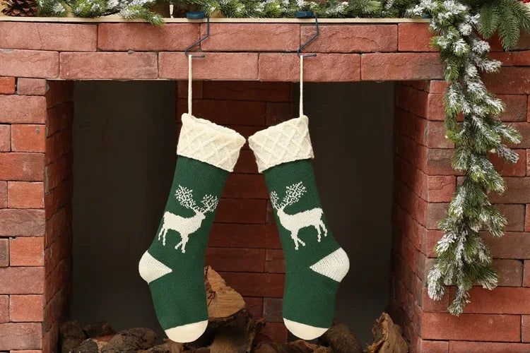 Red and Green Christmas Stockings Set