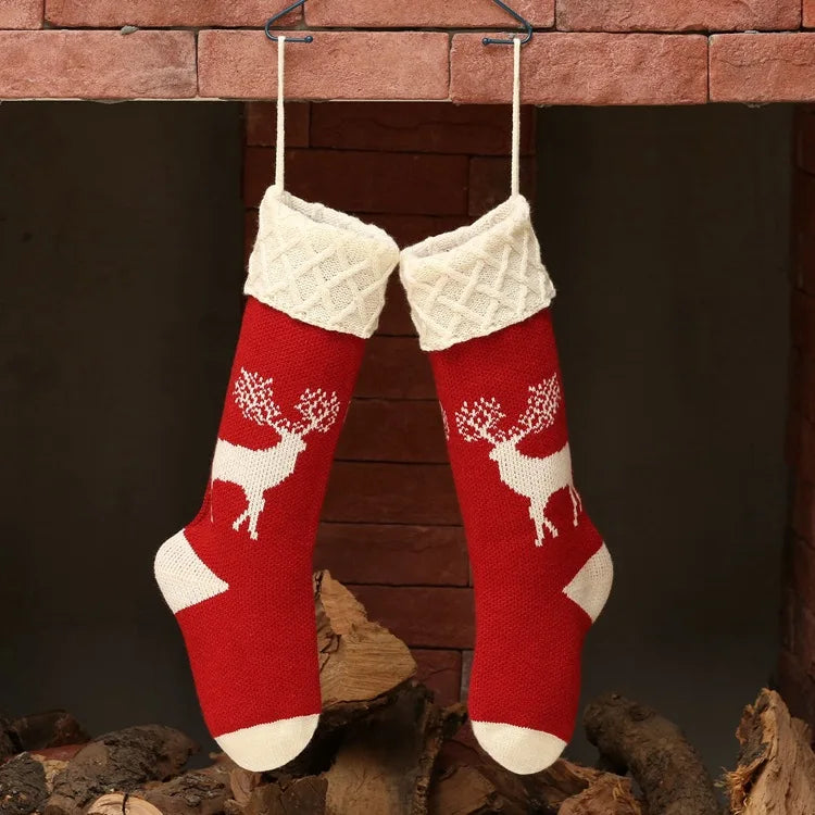 Red and Green Christmas Stockings Set