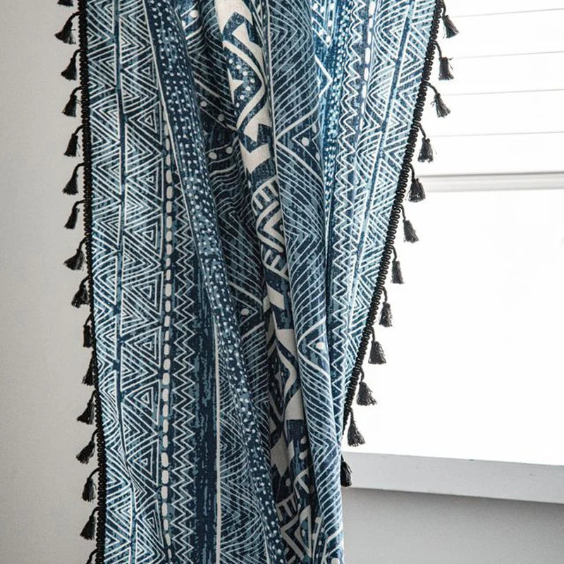 Vintage Geometric Cotton Curtains