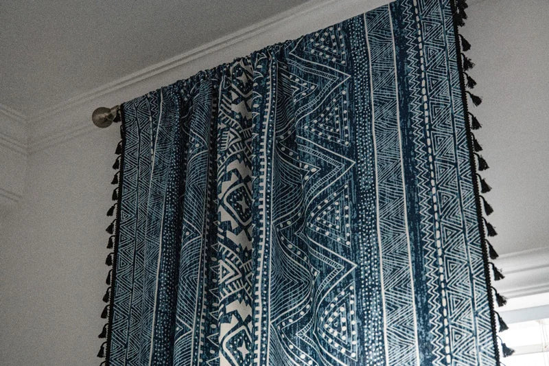 Vintage Geometric Cotton Curtains