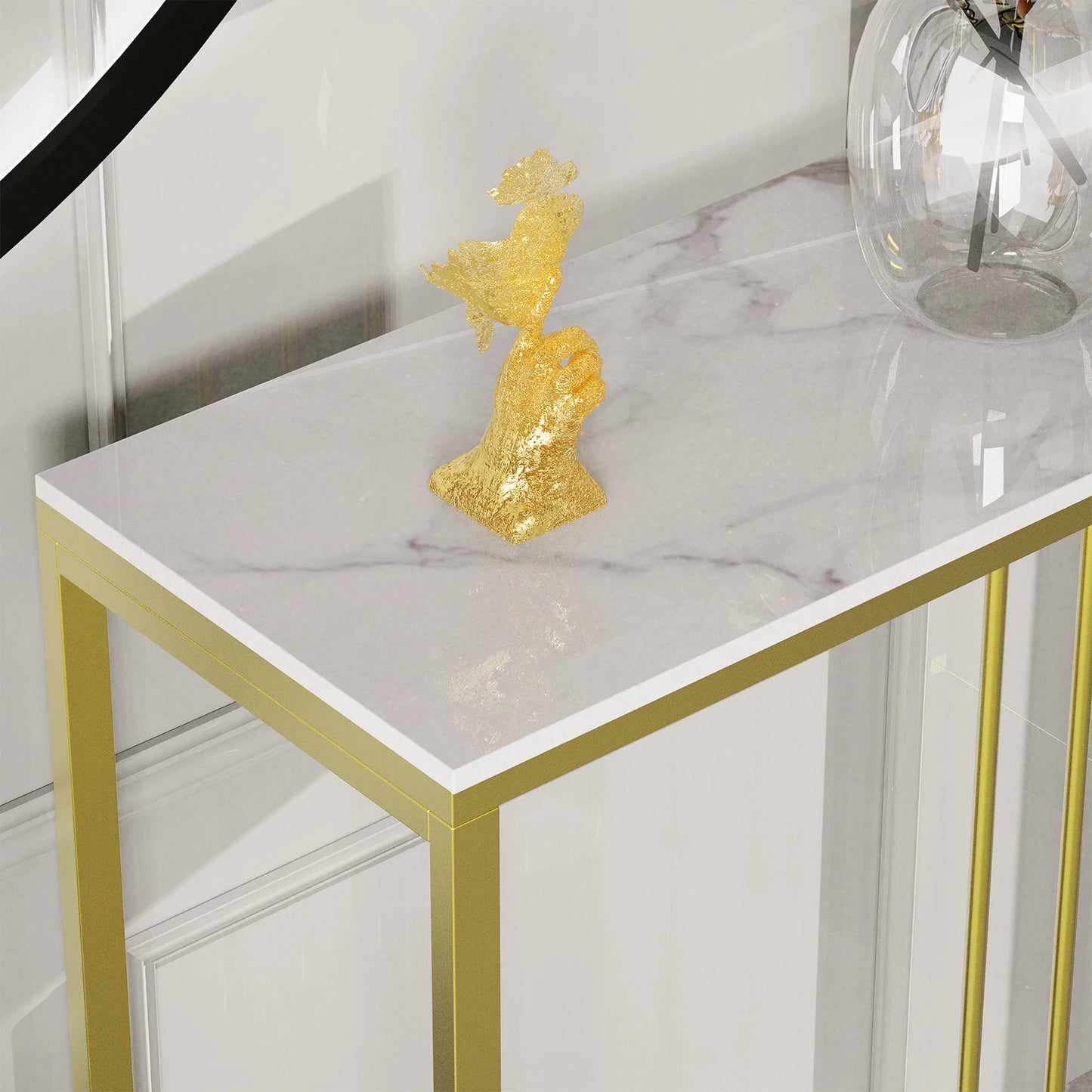 Modern Accent Console Marble Table