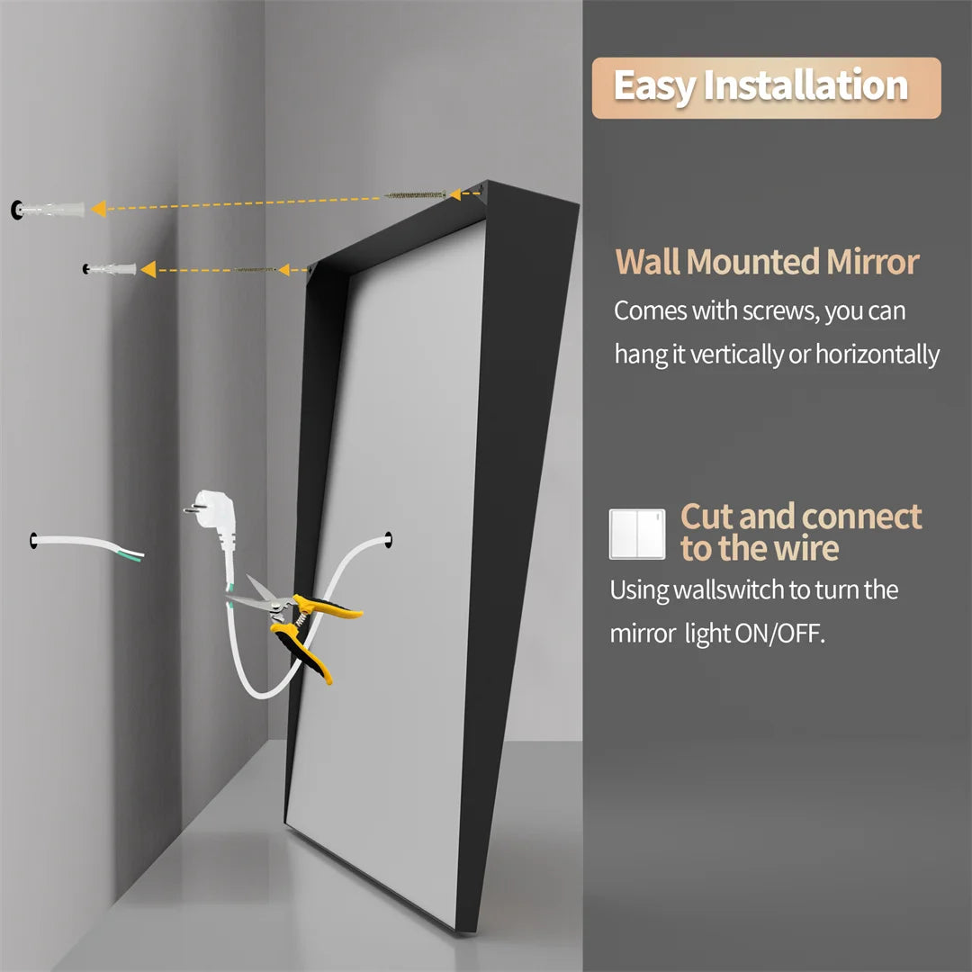 LED Lighted Wheelchair Accessible Bathroom Tilt Mirror