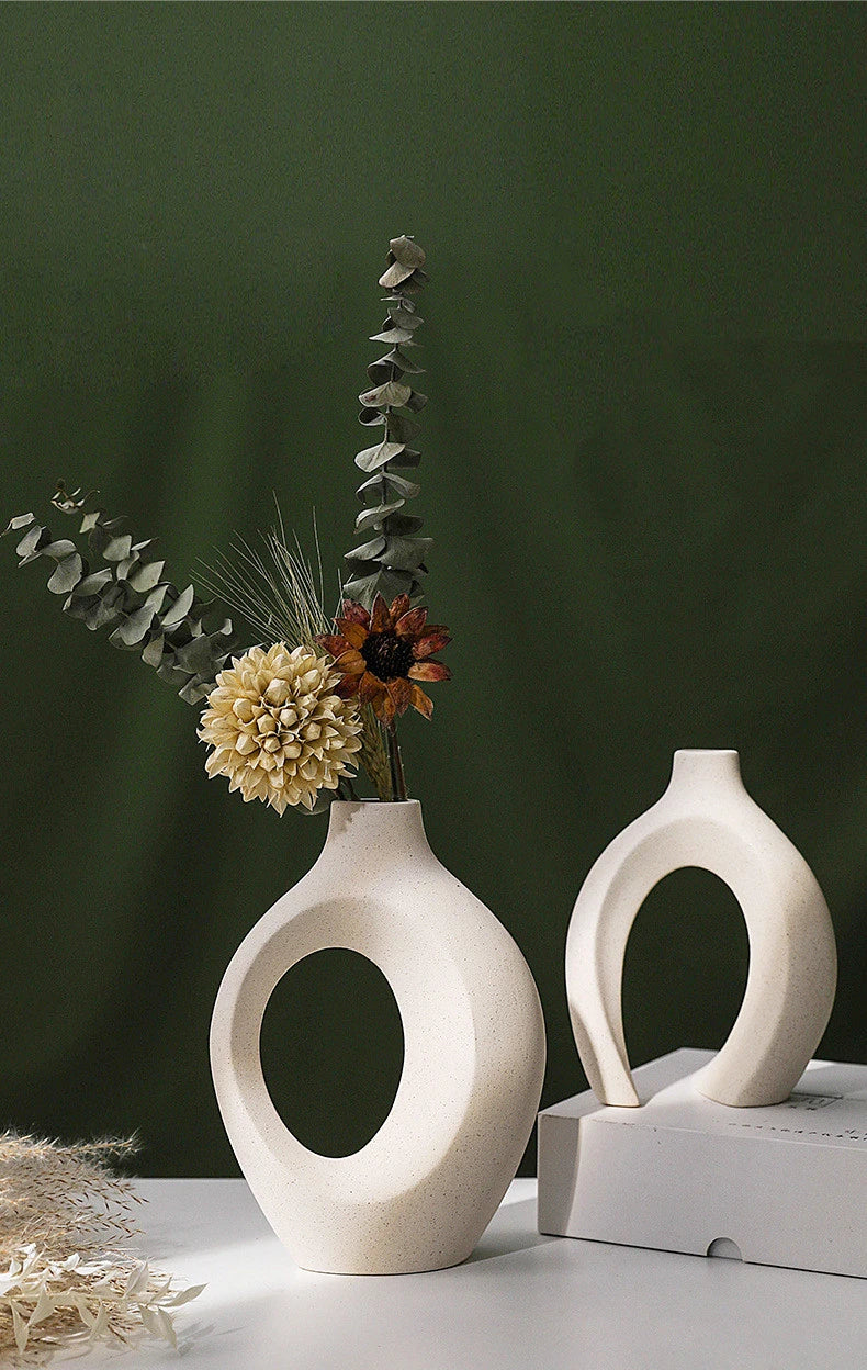 Hollow Nordic Modern Ceramic Vase Set