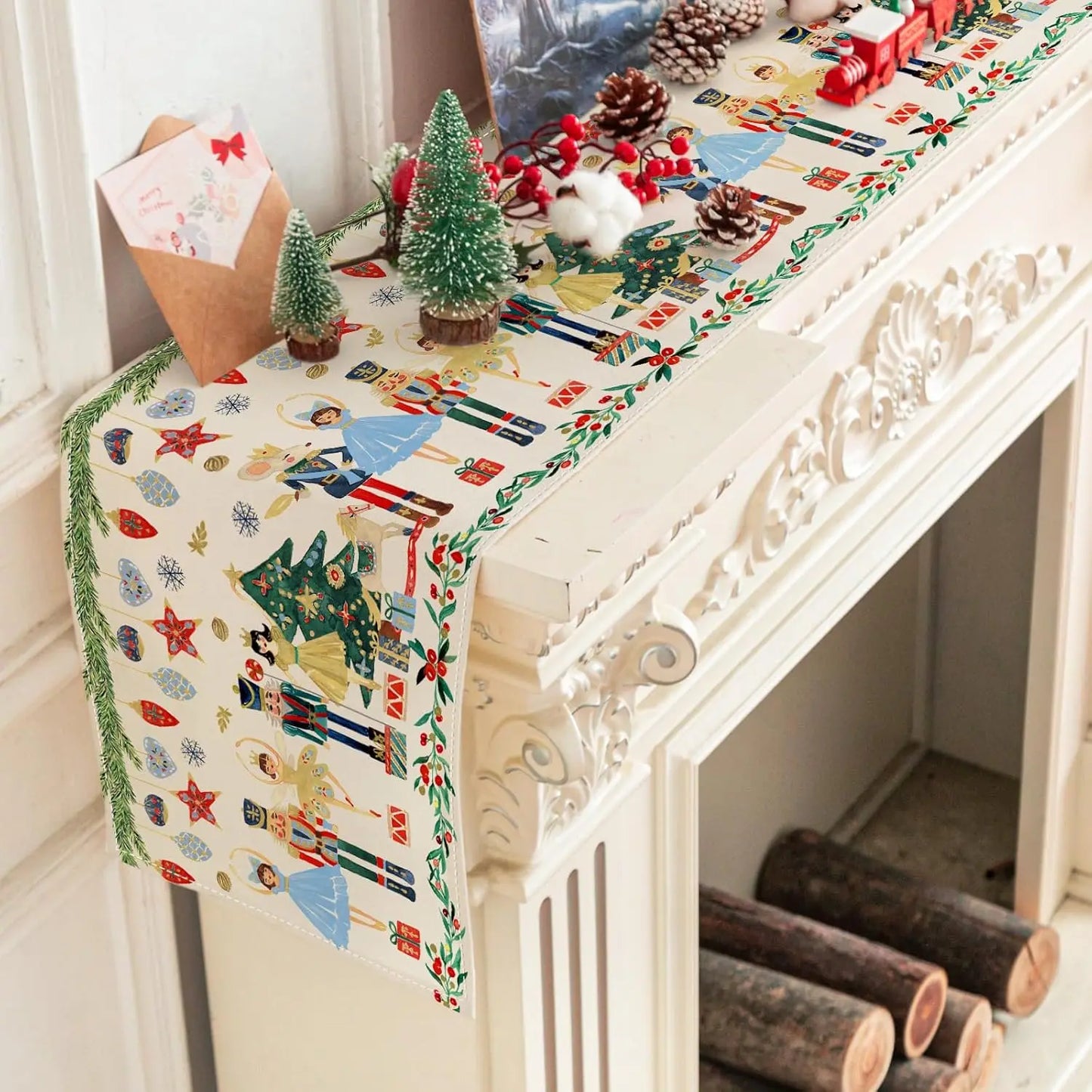 Christmas Nutcracker Linen Table Runner