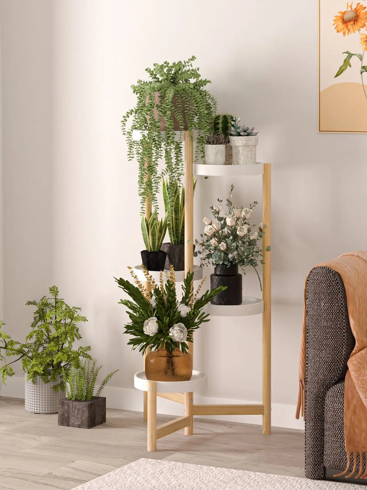 Indoor Bamboo Plant Stand