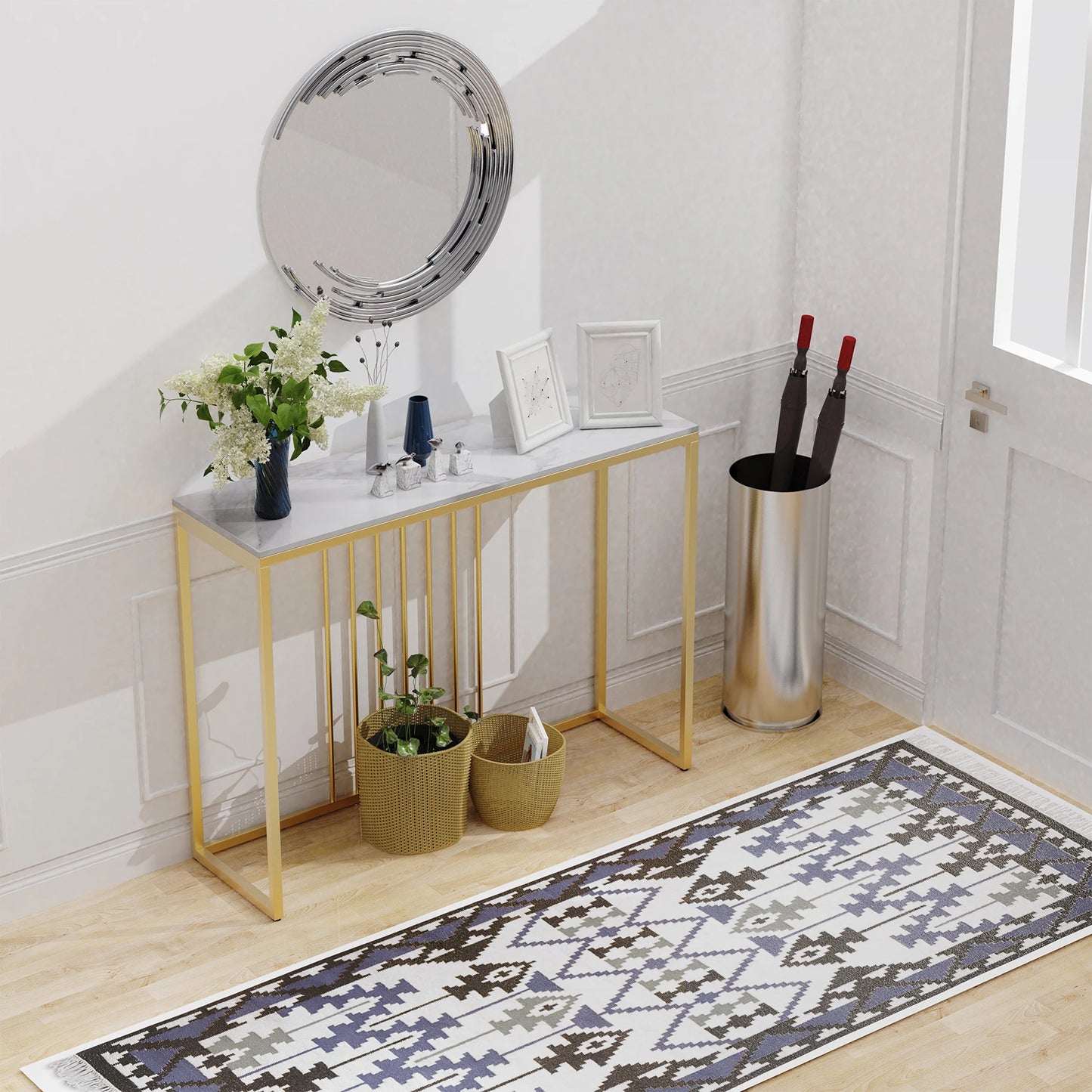 Modern Accent Console Marble Table