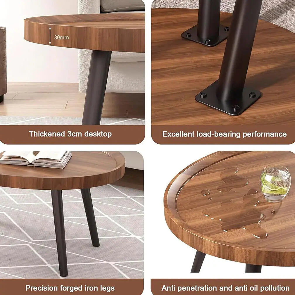 Living Room Wooden Coffee Table Set