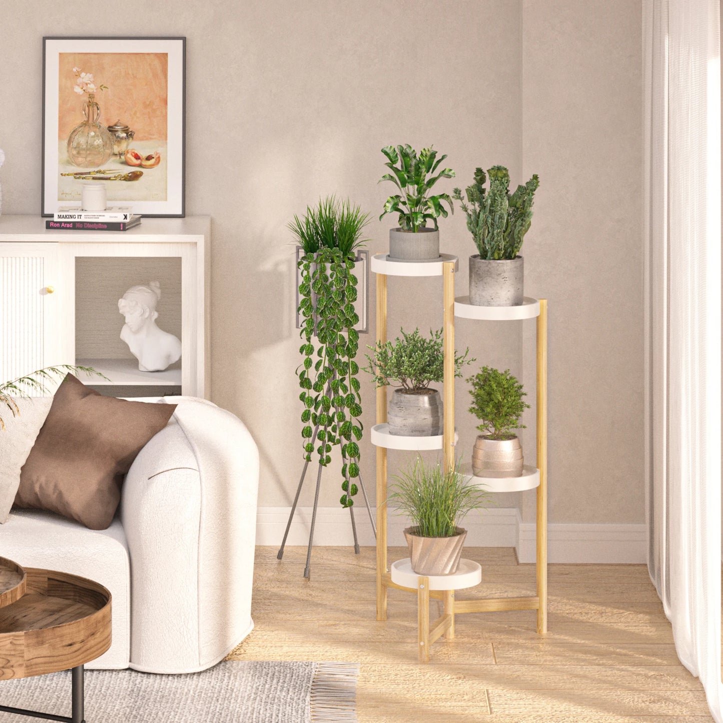 Indoor Bamboo Plant Stand