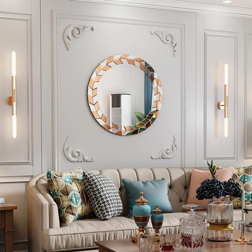 Modern Wall Mirror Decorative with Sunburst Design