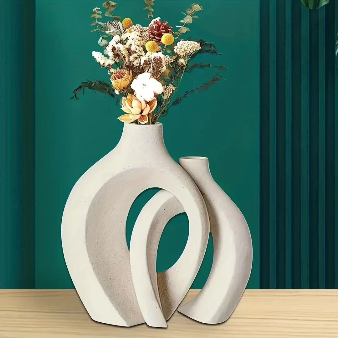 Hollow Nordic Modern Ceramic Vase Set