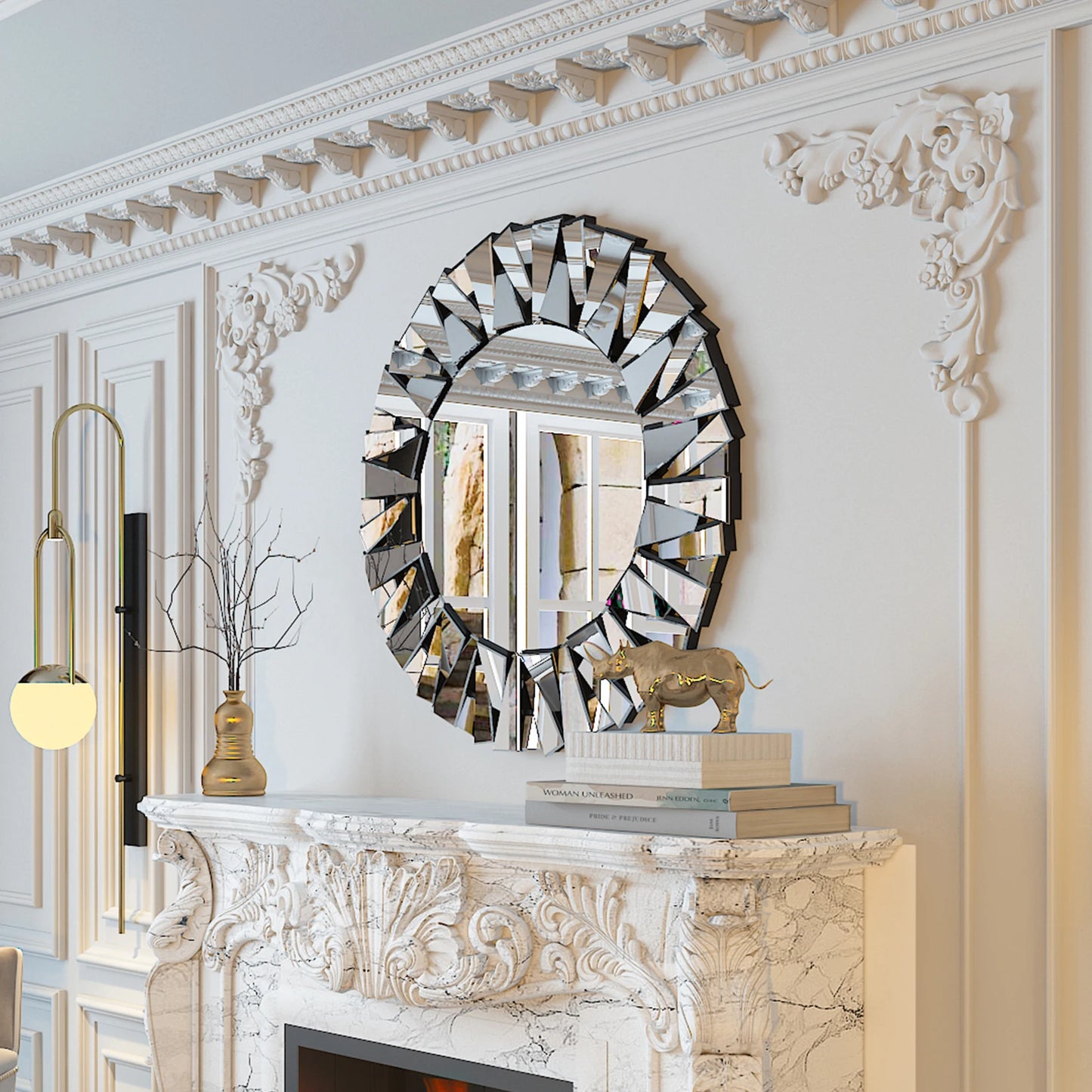 Decorative Round Sunburst Mirror