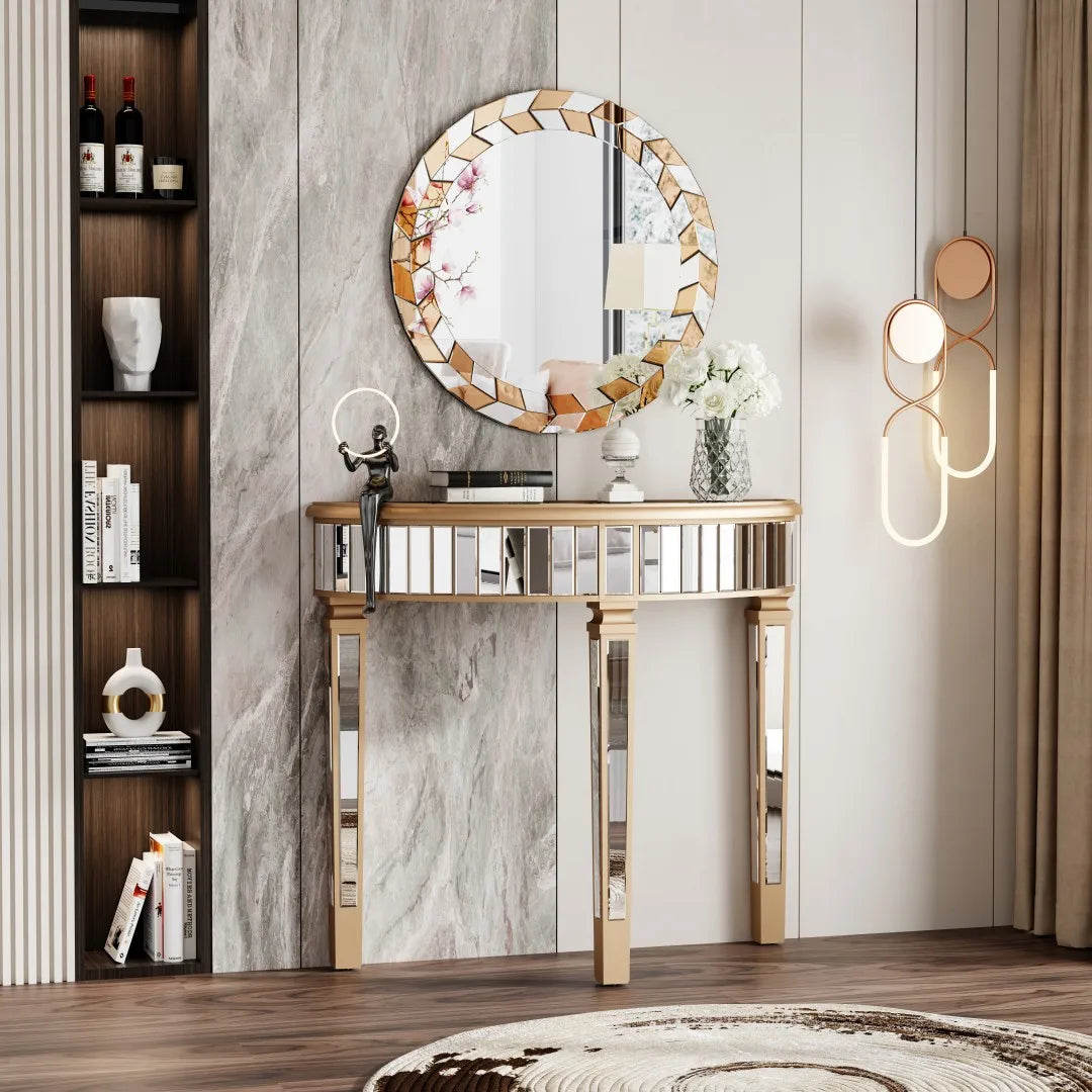 Modern Wall Mirror Decorative with Sunburst Design