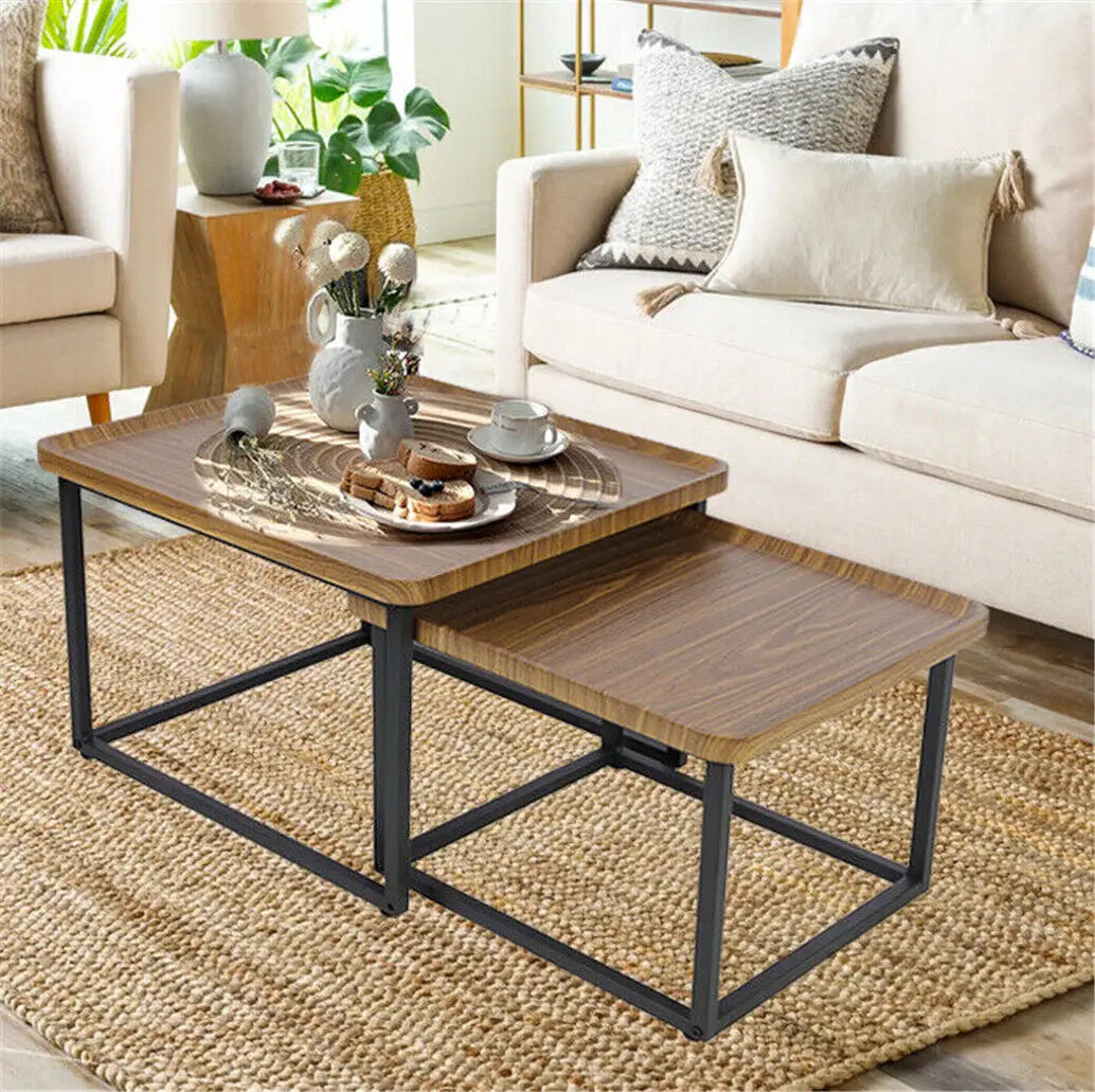 Living Room Wooden Coffee Table Set