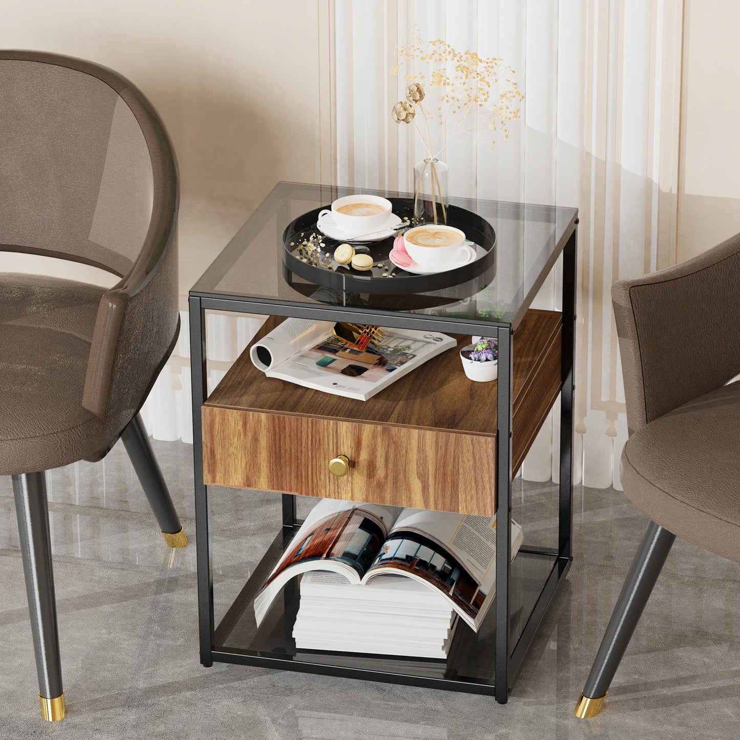 Tempered Glass Side Table