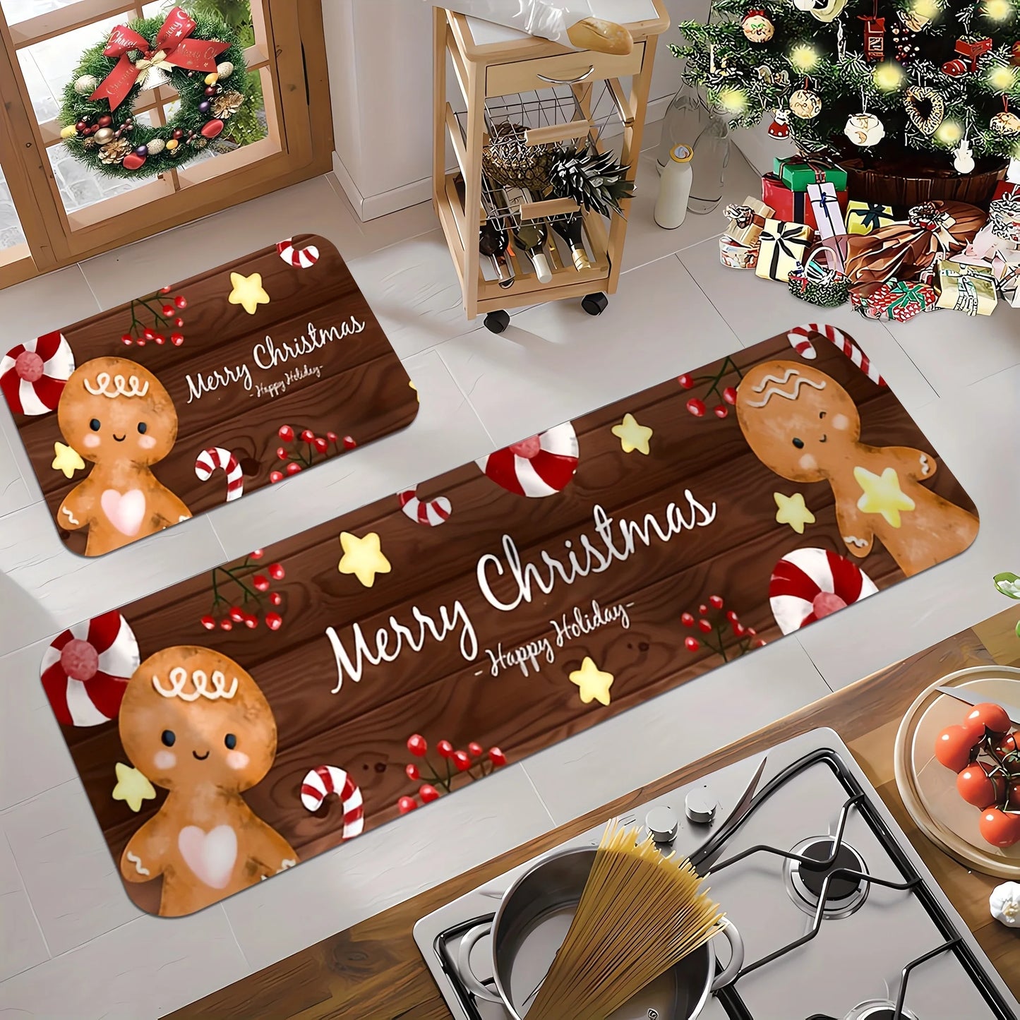 Christmas Gingerbread Man Floor Mat