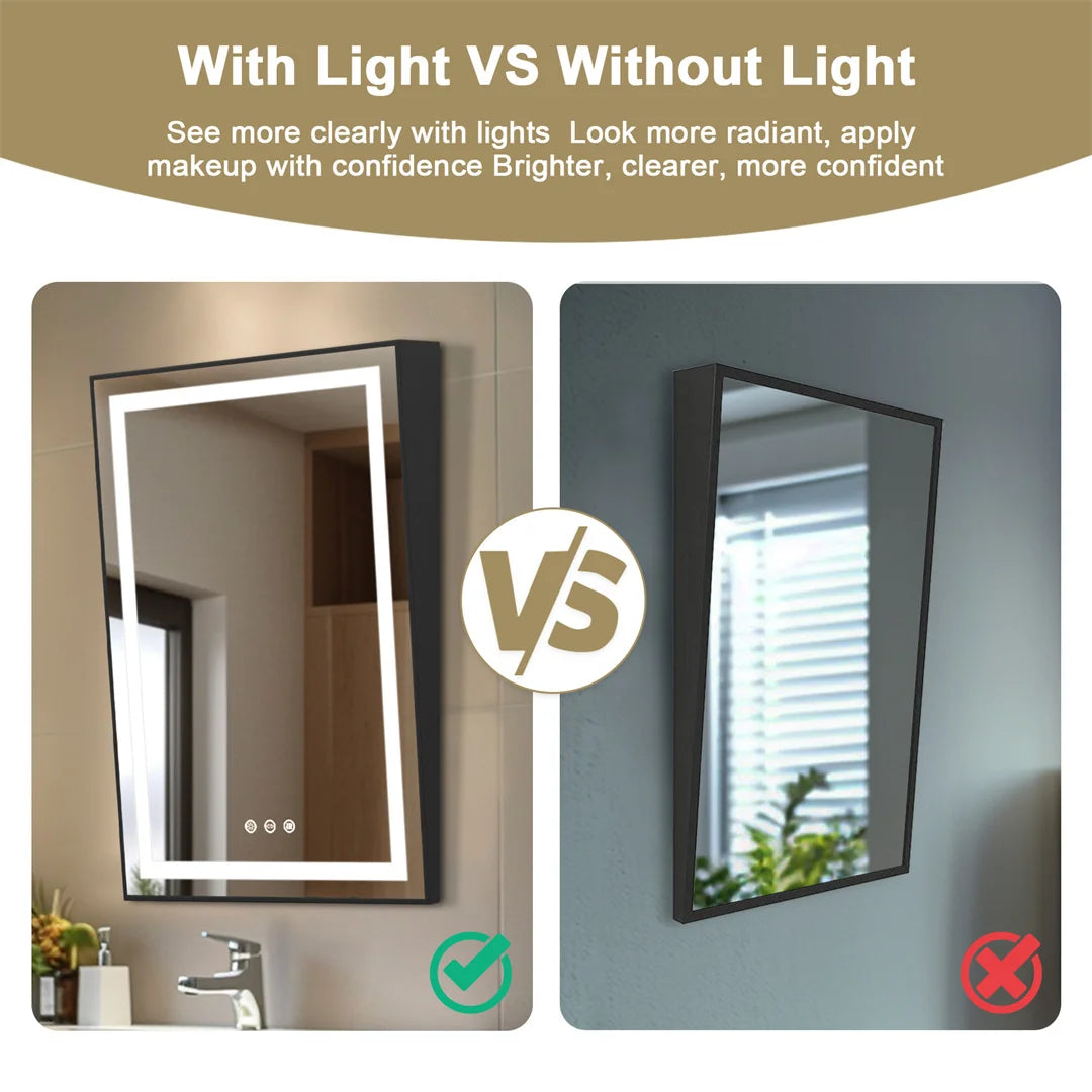 LED Lighted Wheelchair Accessible Bathroom Tilt Mirror