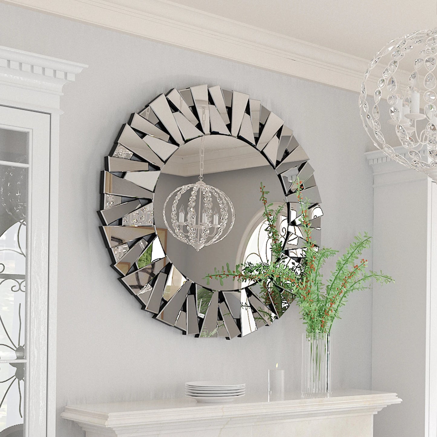 Decorative Round Sunburst Mirror