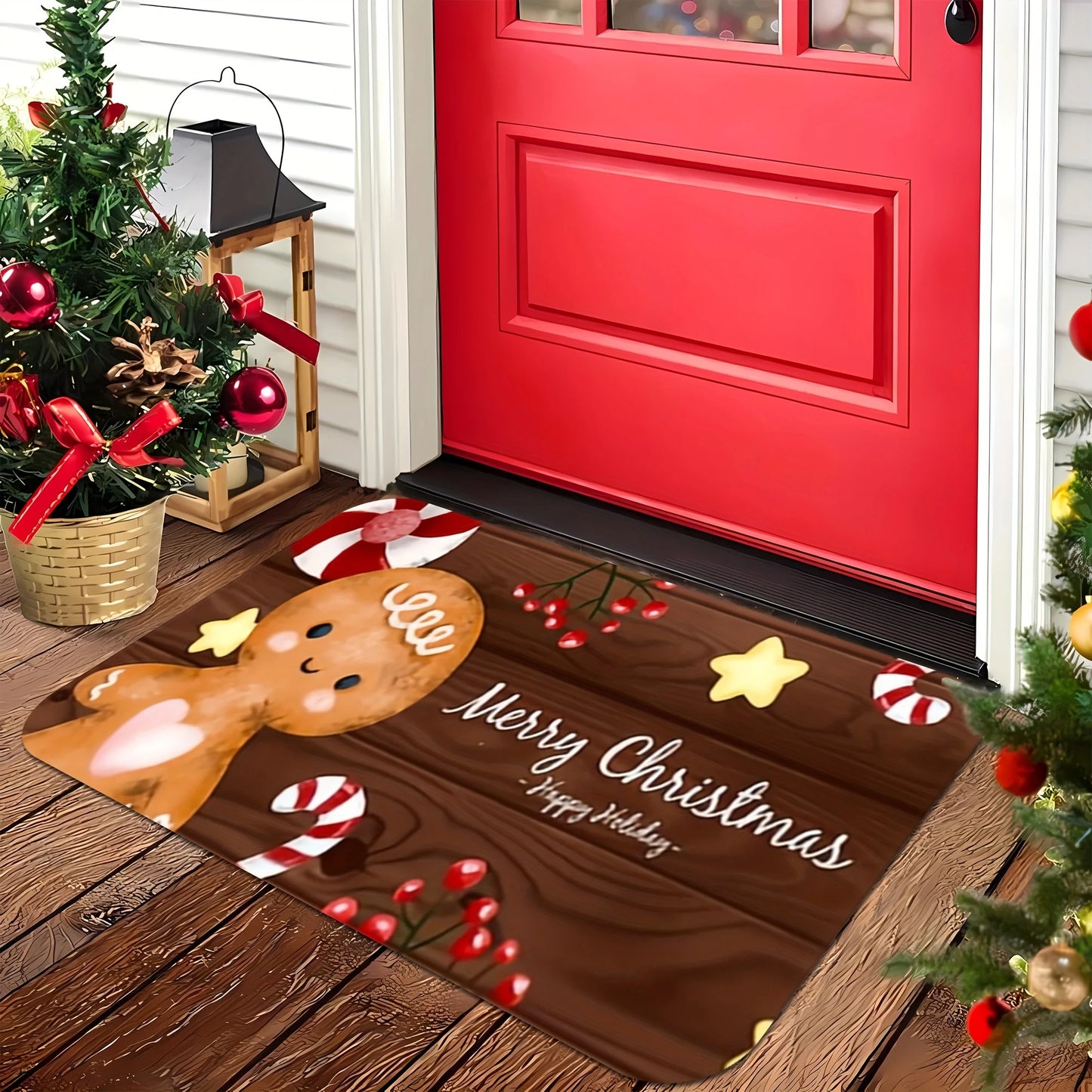 Christmas Gingerbread Man Floor Mat