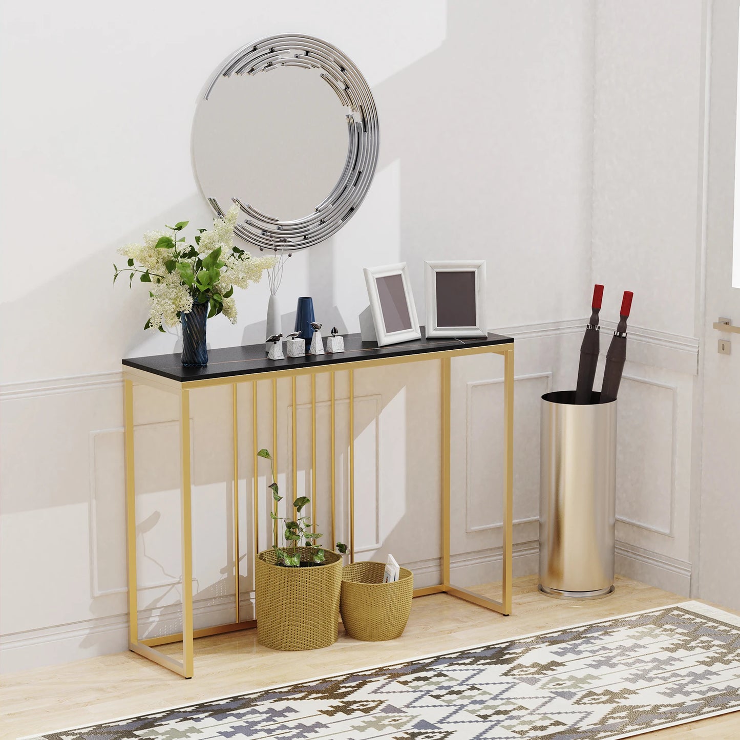 Modern Accent Console Marble Table