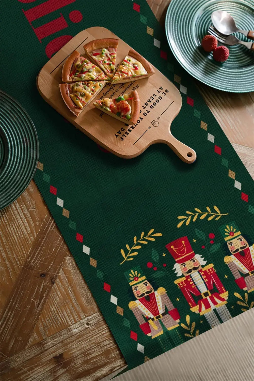 Christmas Nutcracker Linen Table Runner