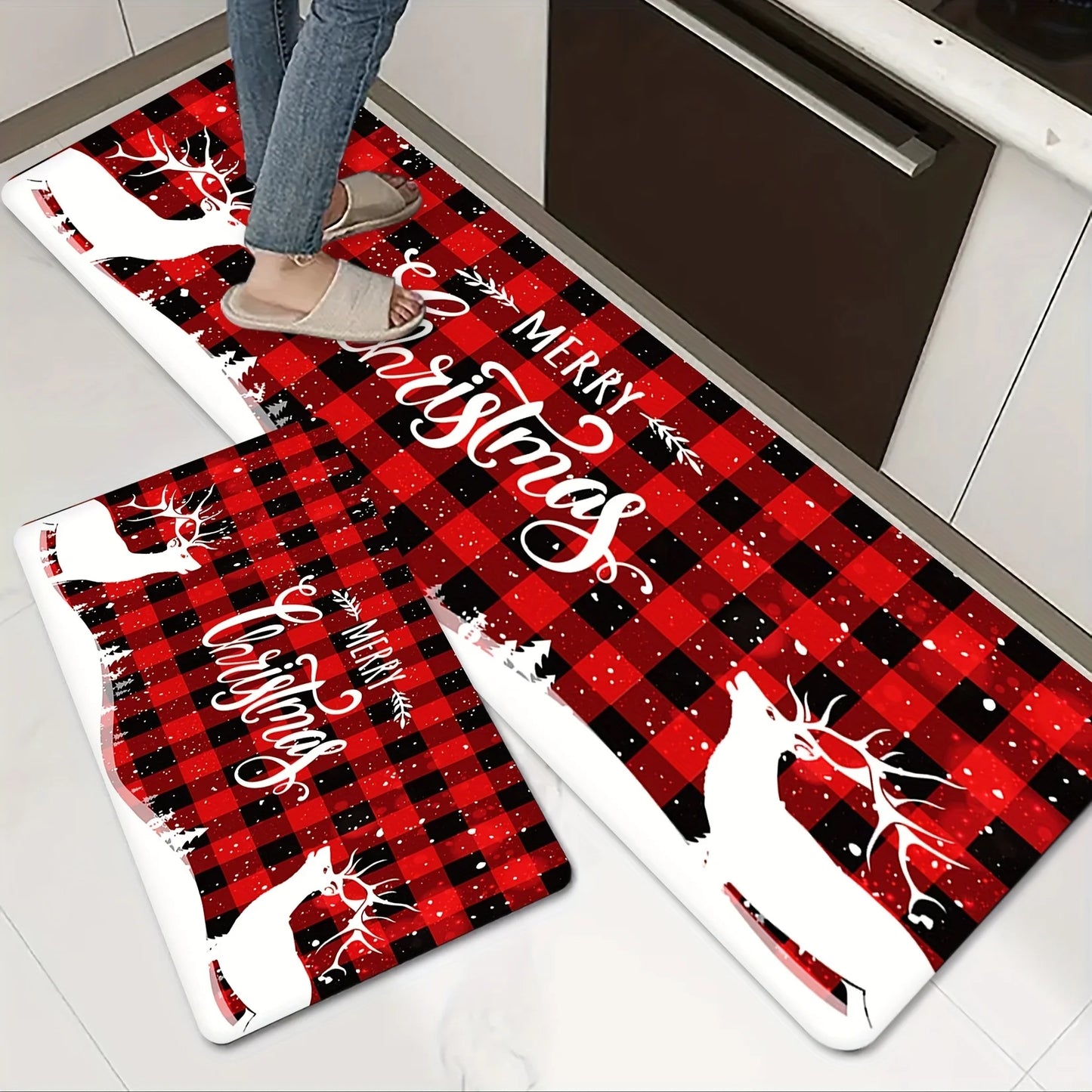 Christmas Red Deer Floor Mat