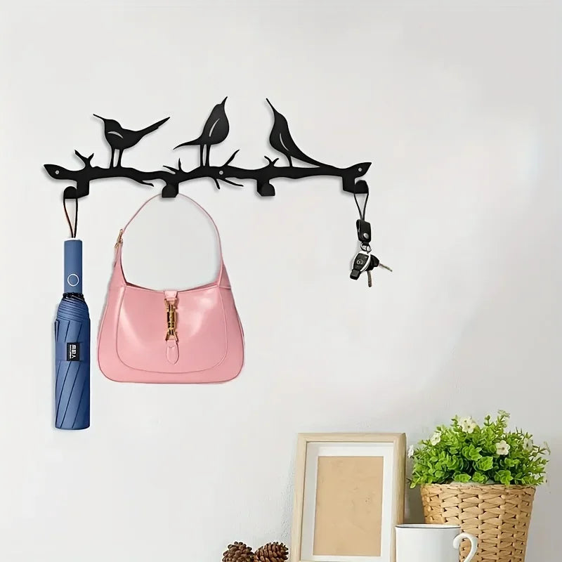 Rustic Bird Key Holder Hooks