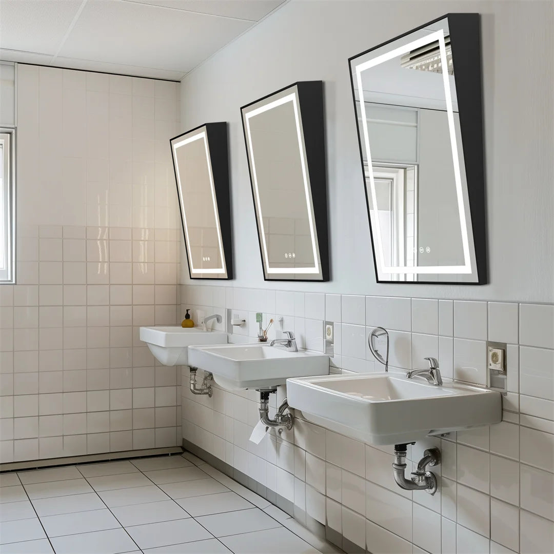 LED Lighted Wheelchair Accessible Bathroom Tilt Mirror