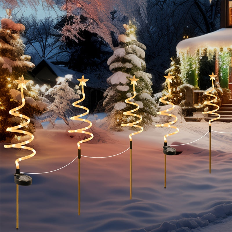 Solar Spiral Christmas Tree Lights Path finders