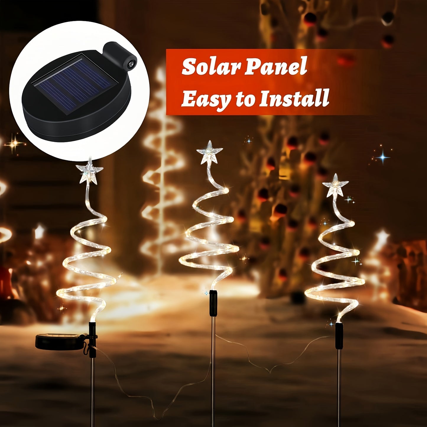 Solar Spiral Christmas Tree Lights Path finders