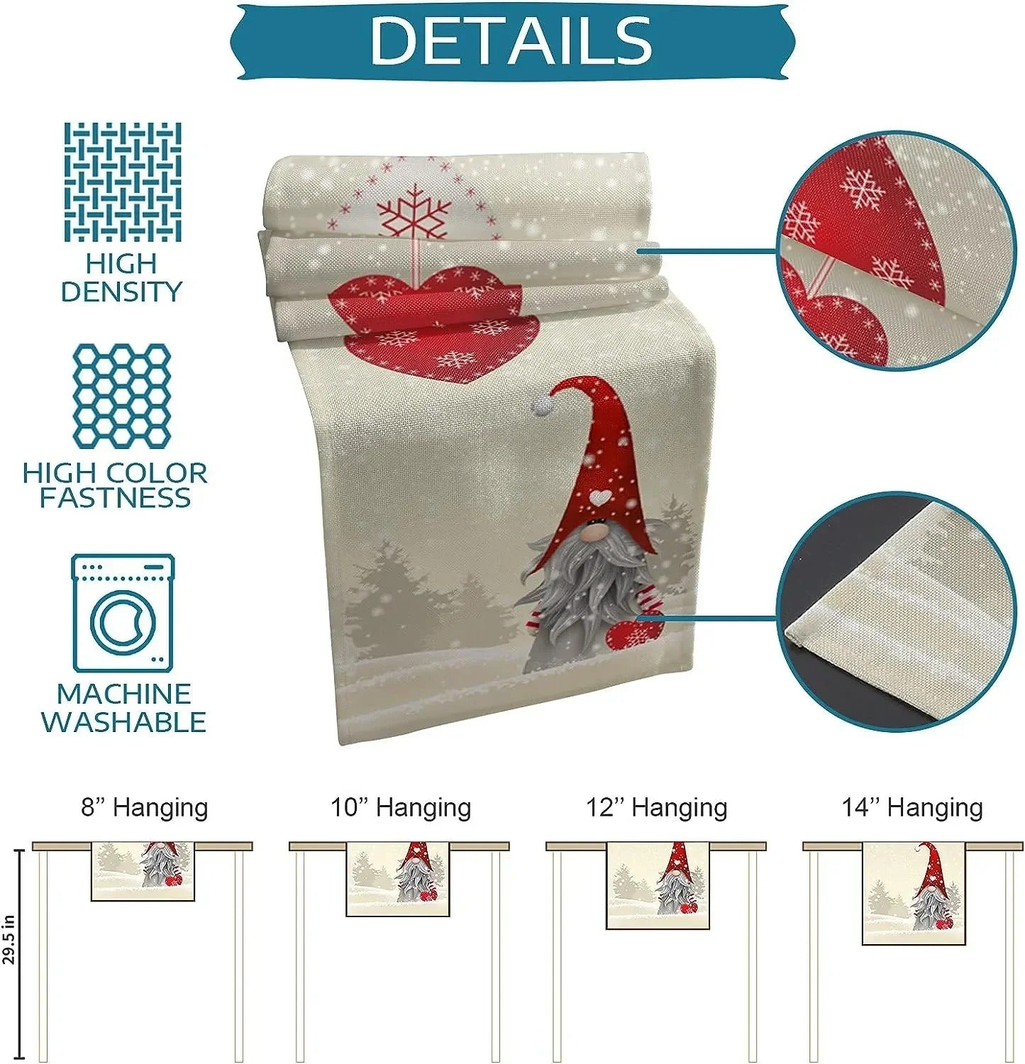 Christmas Snowflakes Gnome Linen